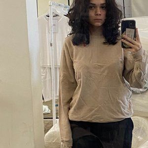 All Pima Apparel crew neck sweatshirt in tan